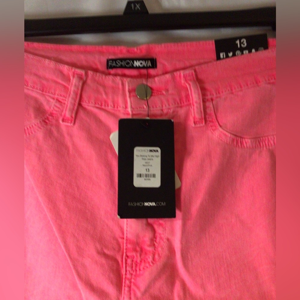 Hot Pink Stretch Skinny Jeans-13-NWT